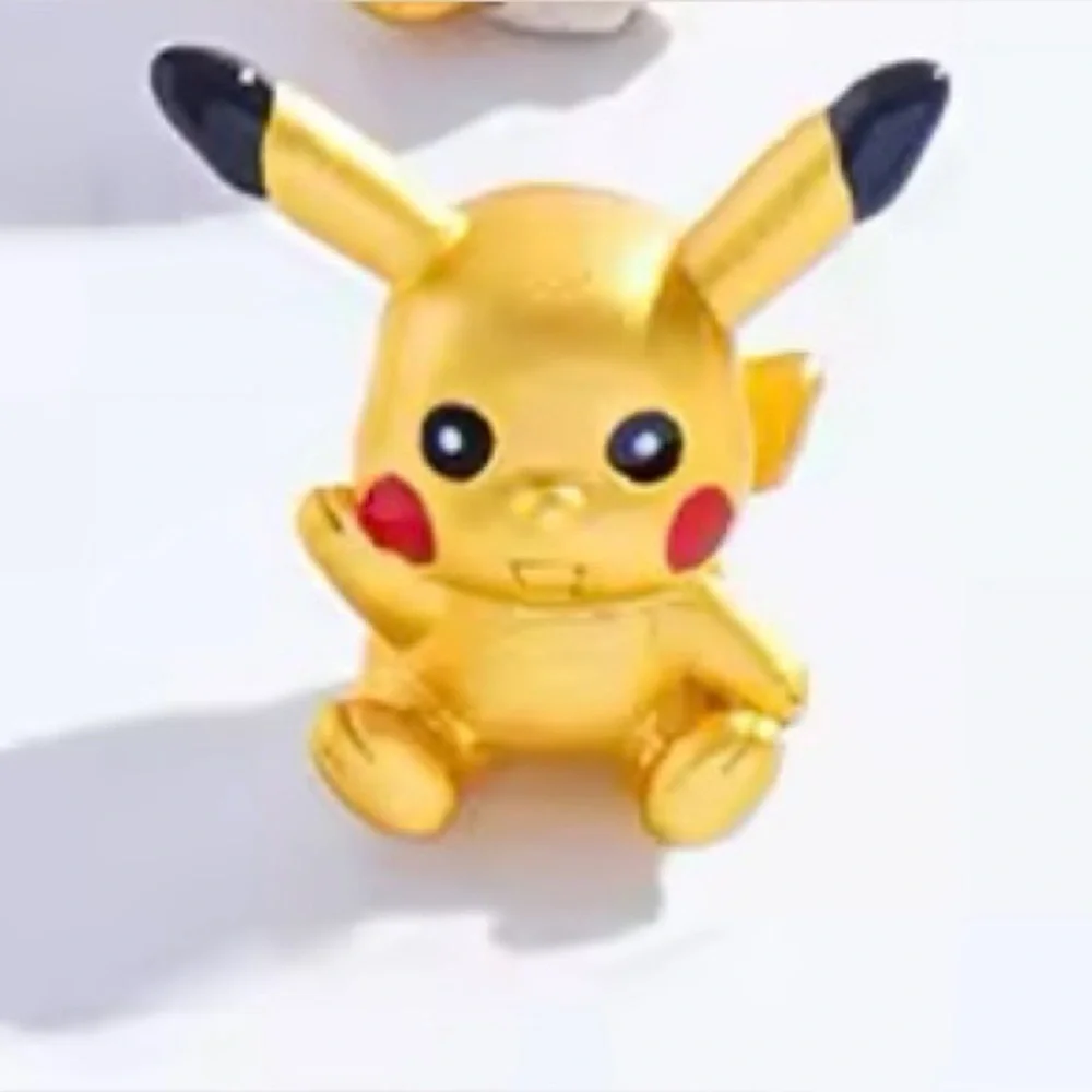 24K Gold Filled Pokemon Pikachu Charm Bead Pendant Anime Kawaii Pocket Monster
